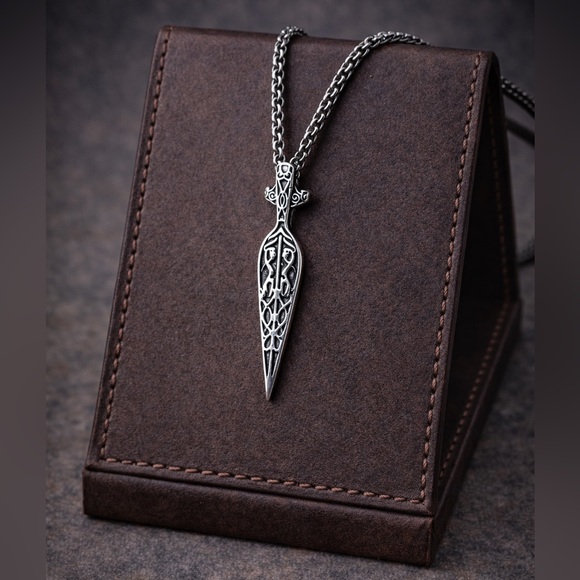 Stainless steel sword pendant necklace for MenScandinavian jewelry unisex